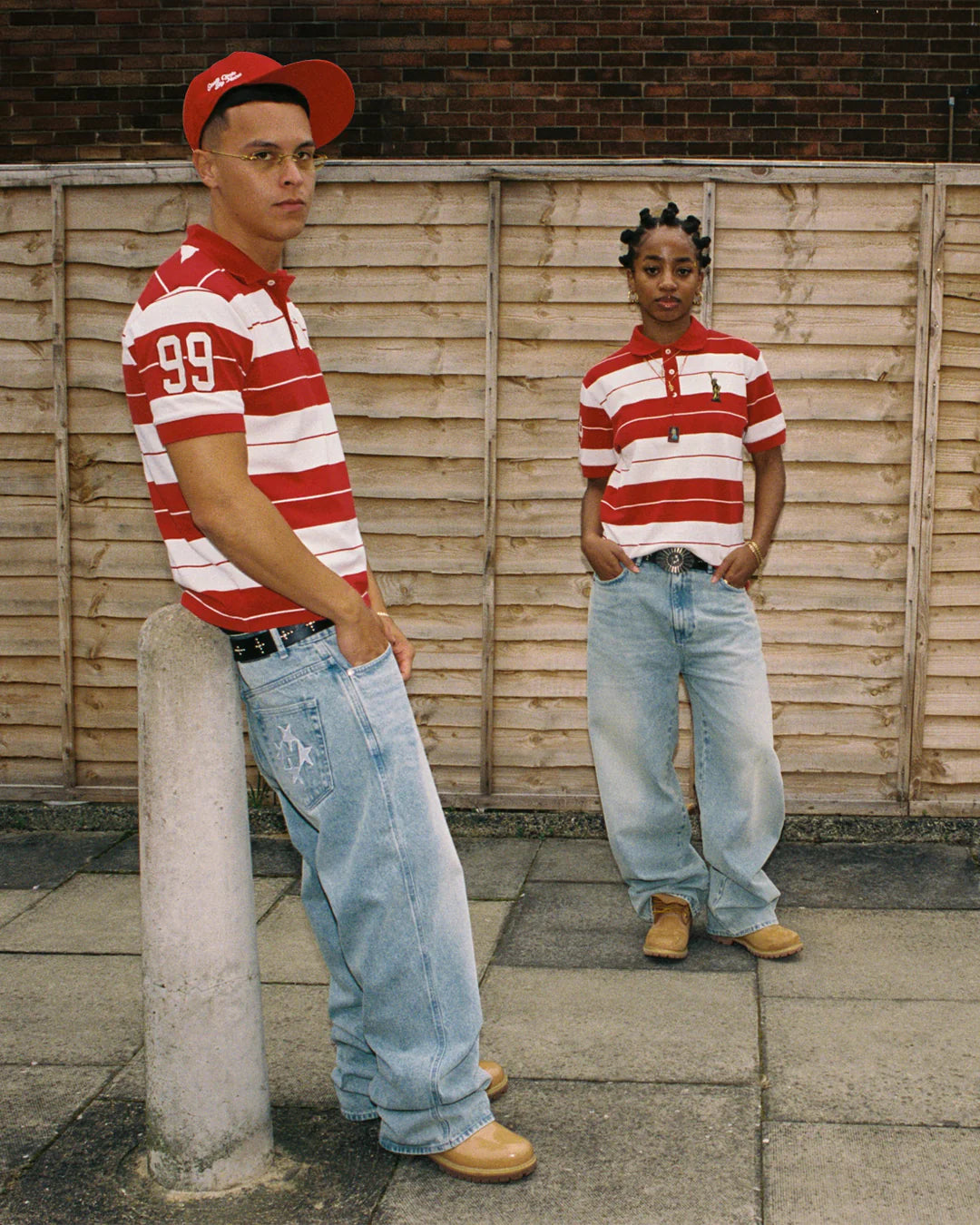 99BASED Liberty Poloshirt Creme Red