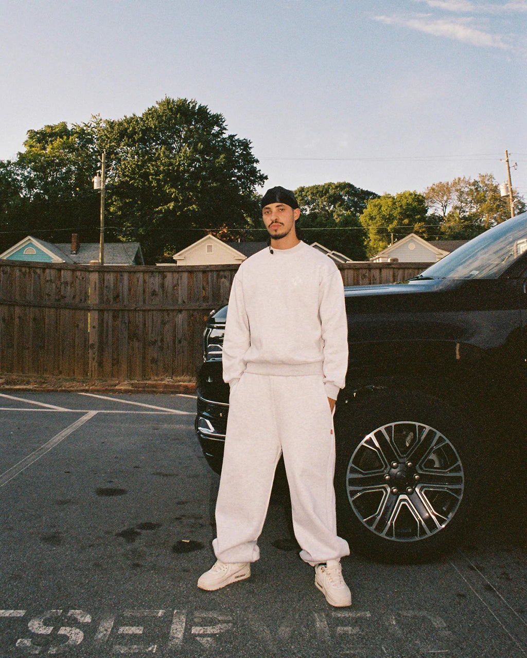 99BASED Logo Cuff Sweatpants Grey Melange