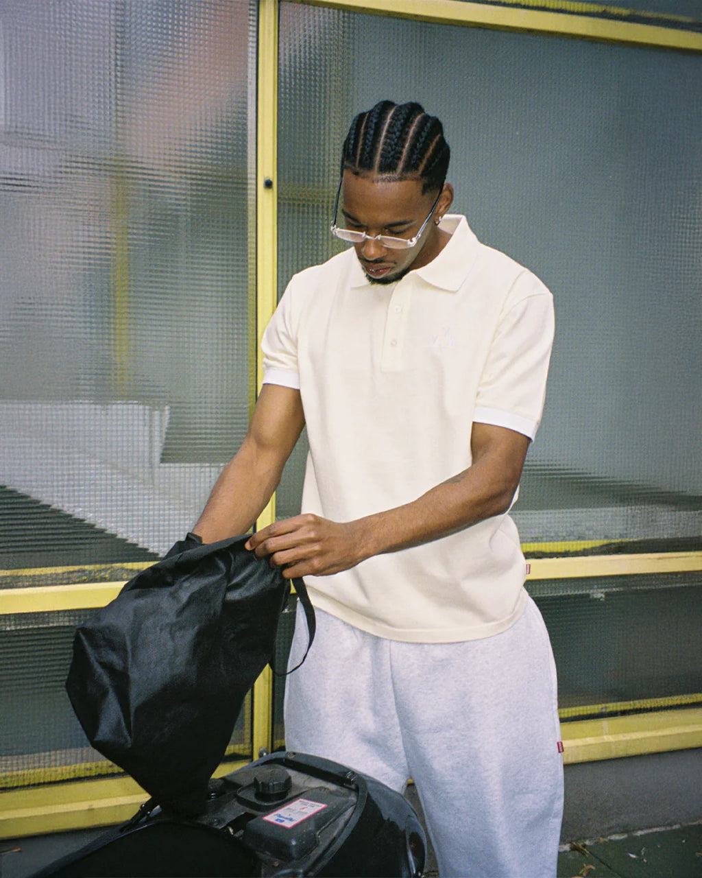 99BASED Logo Poloshirt Lemon