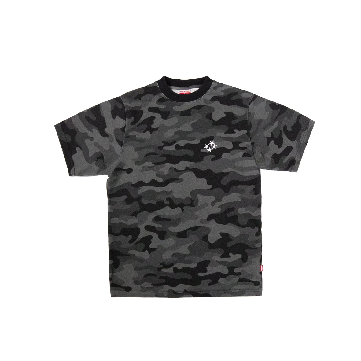 99BASED Logo Slim T-Shirt Black Camo