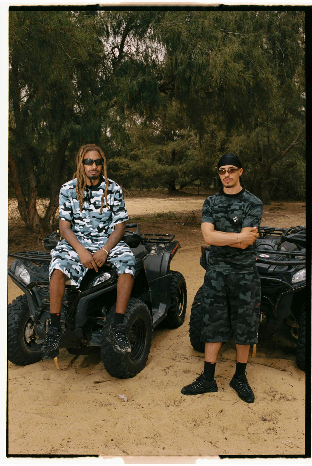 99BASED Logo Slim T-Shirt Black Camo