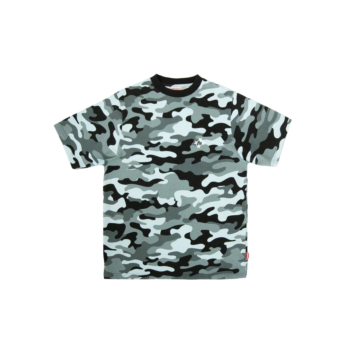 99BASED Logo Slim T-Shirt Blue Camo