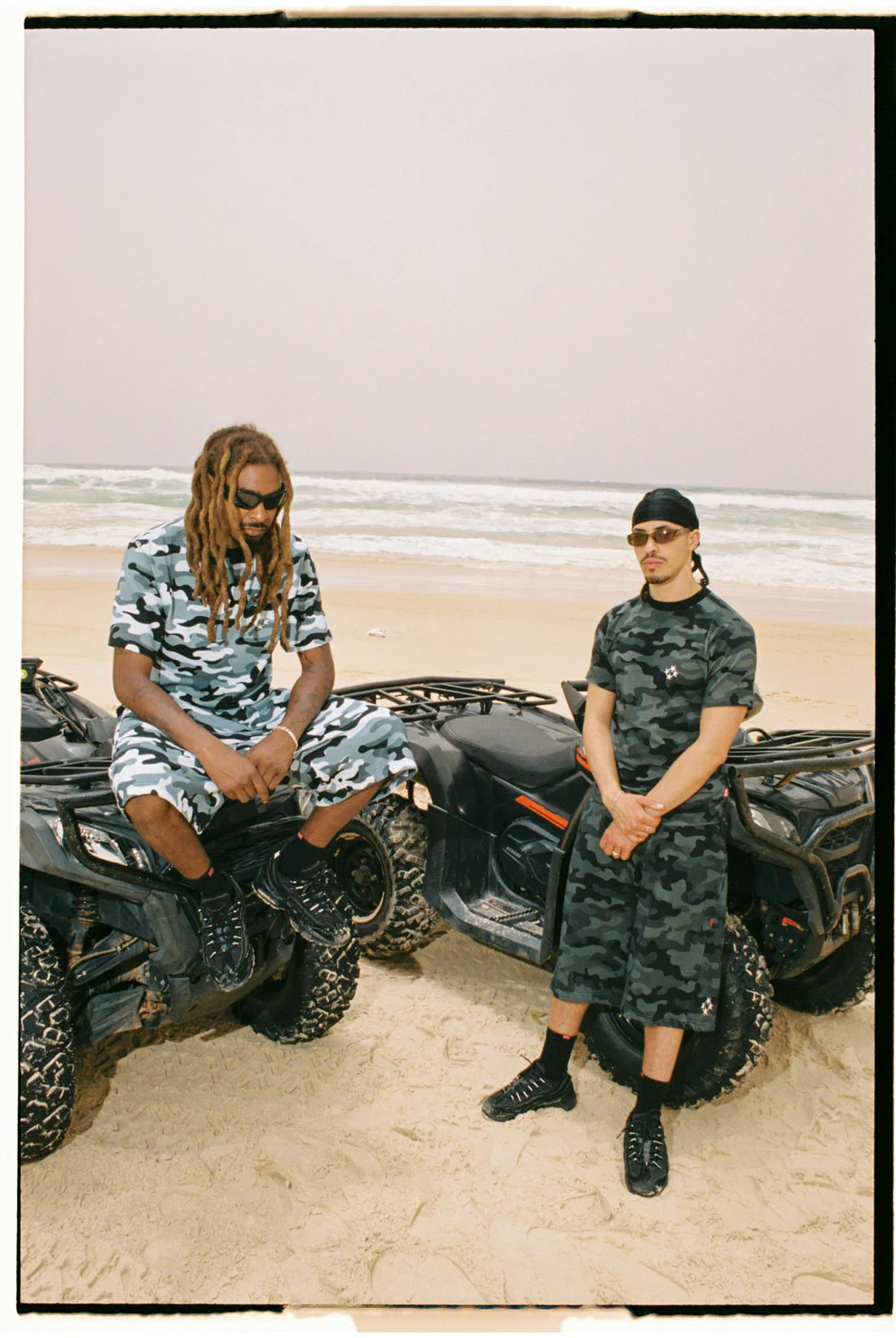 99BASED Logo Slim T-Shirt Blue Camo