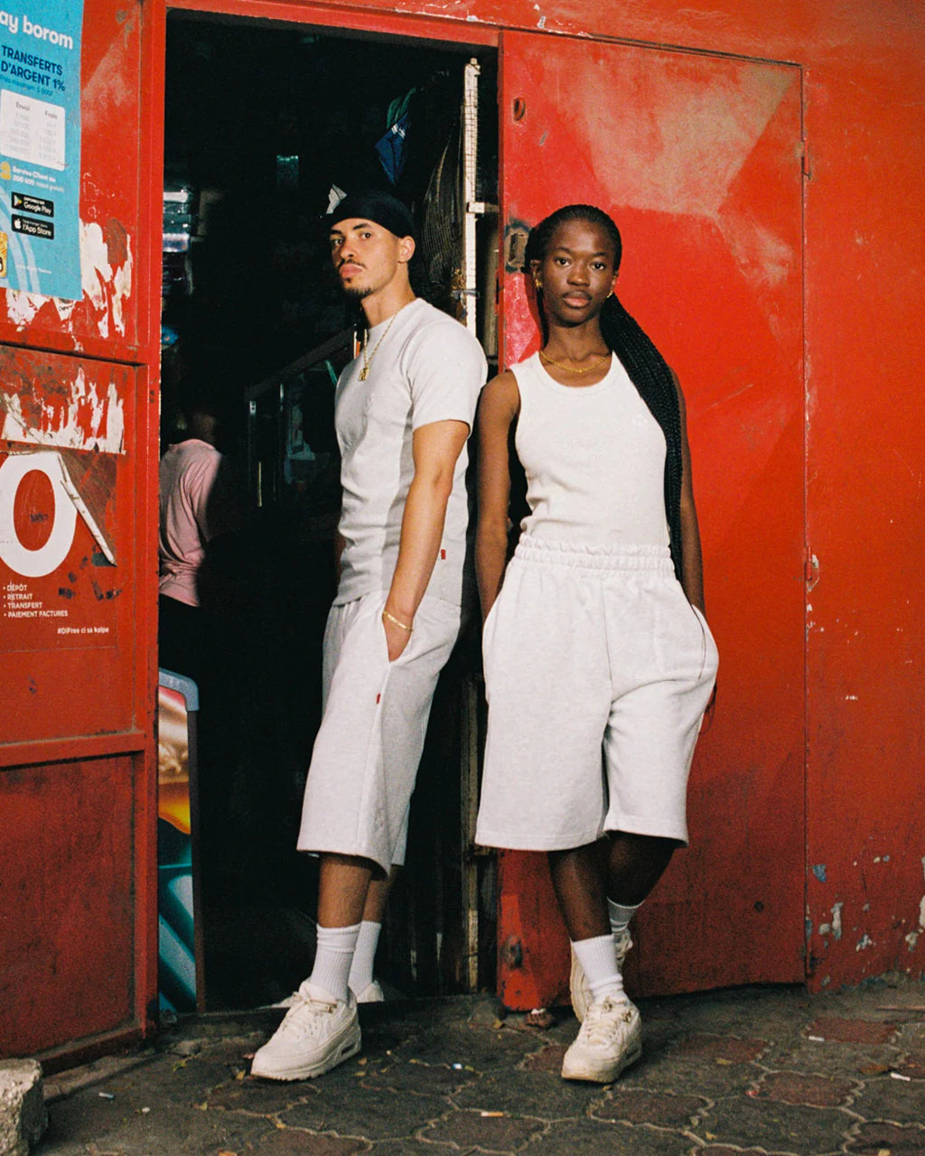 99BASED Logo Slim T-Shirt Grey Melange
