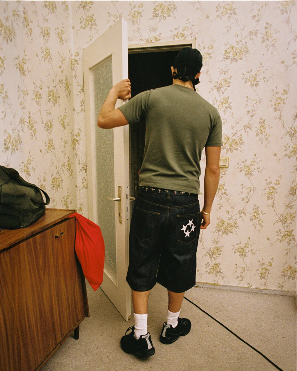 99BASED Logo Slim T-Shirt Olive