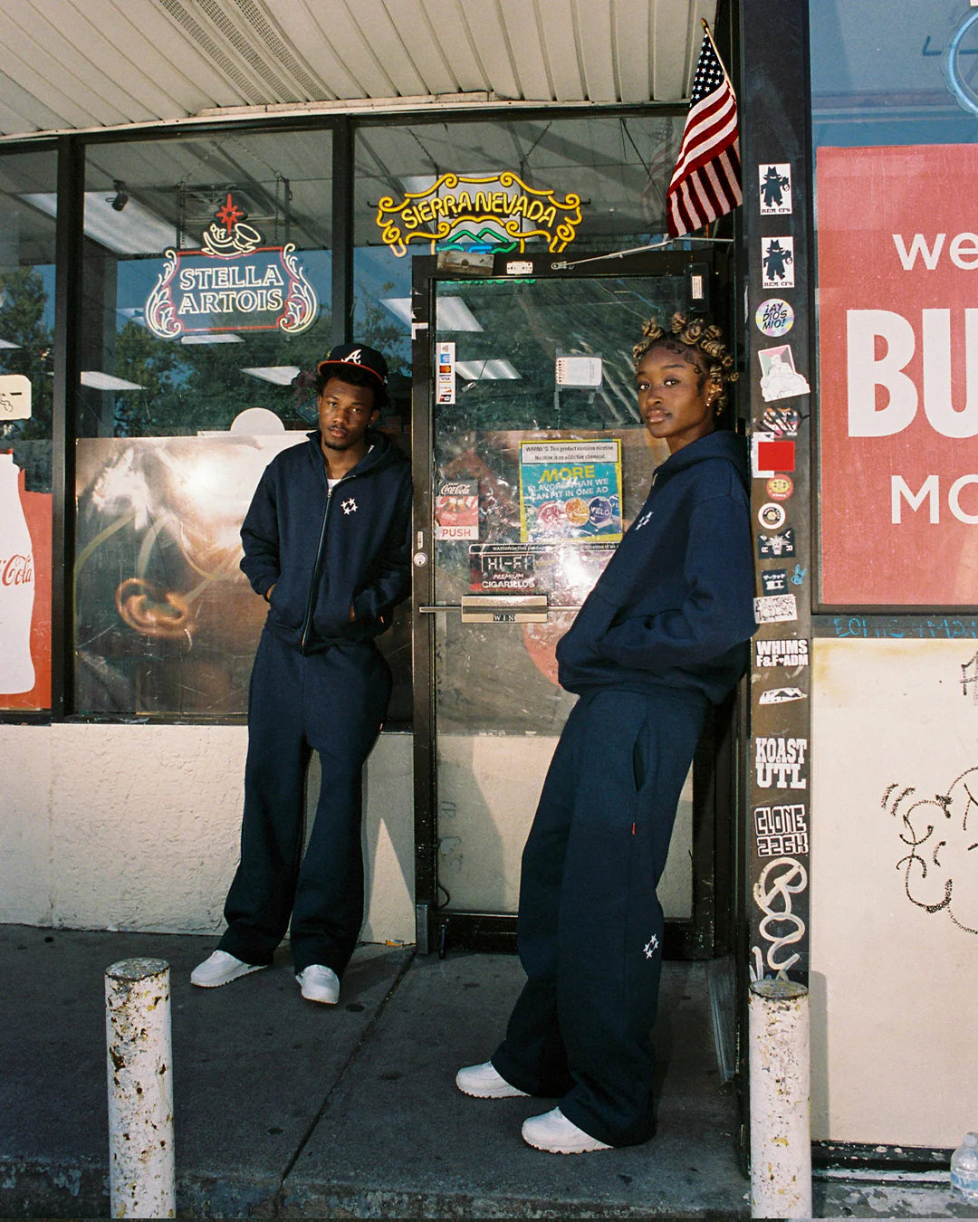 99BASED Logo Zip Hoodie Navy