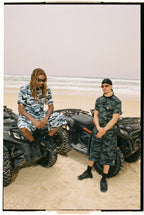 99BASED Logo Sweatshorts Blue Camo