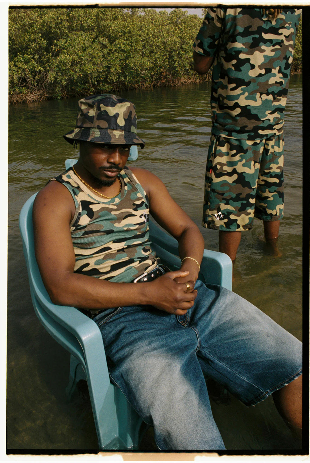 99BASED Logo Tank Top Camo