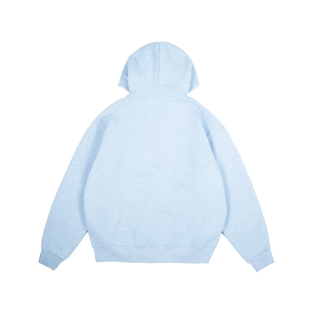 99BASED Logo Zip Hoodie Babyblue Melange