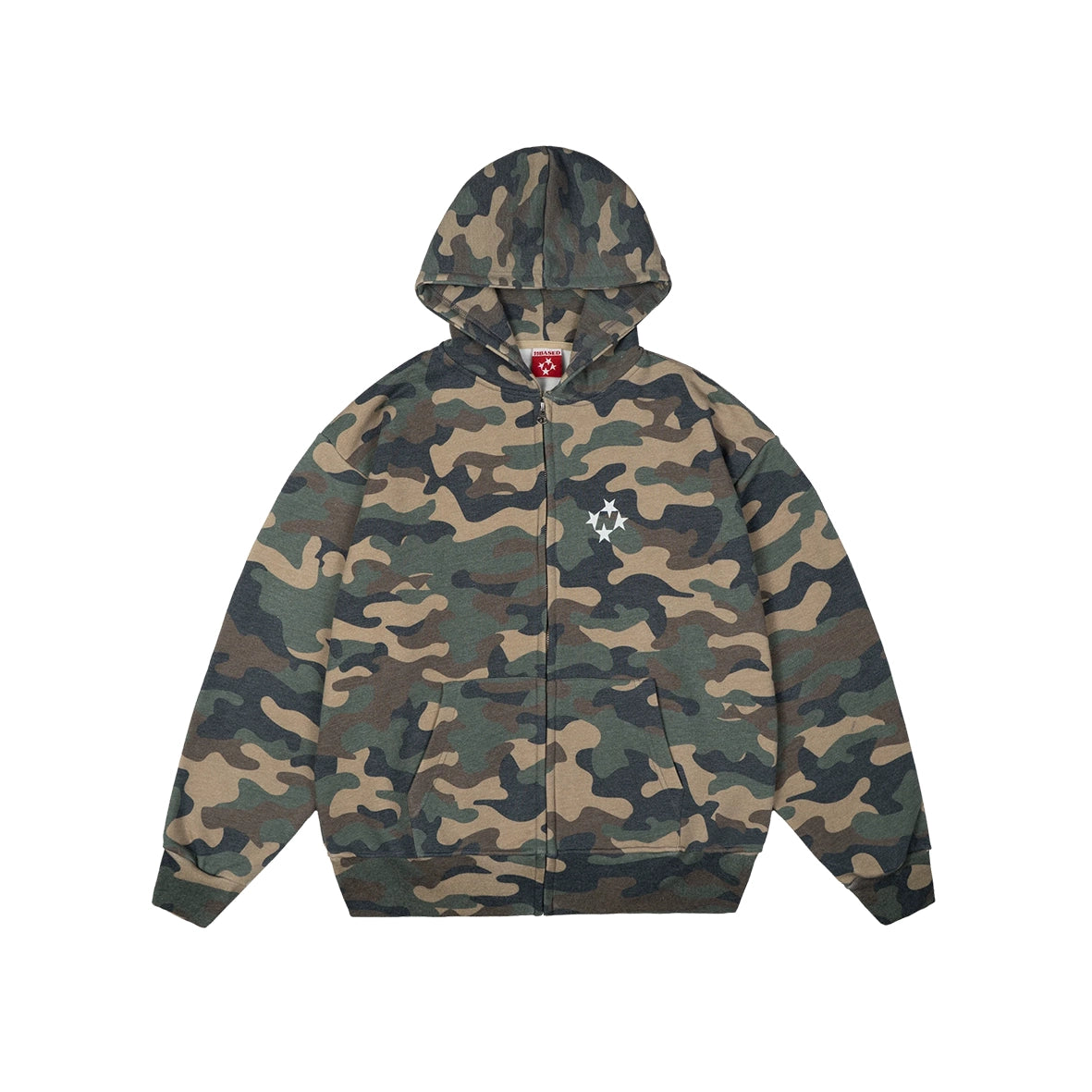99BASED Logo Zip Hoodie Camo