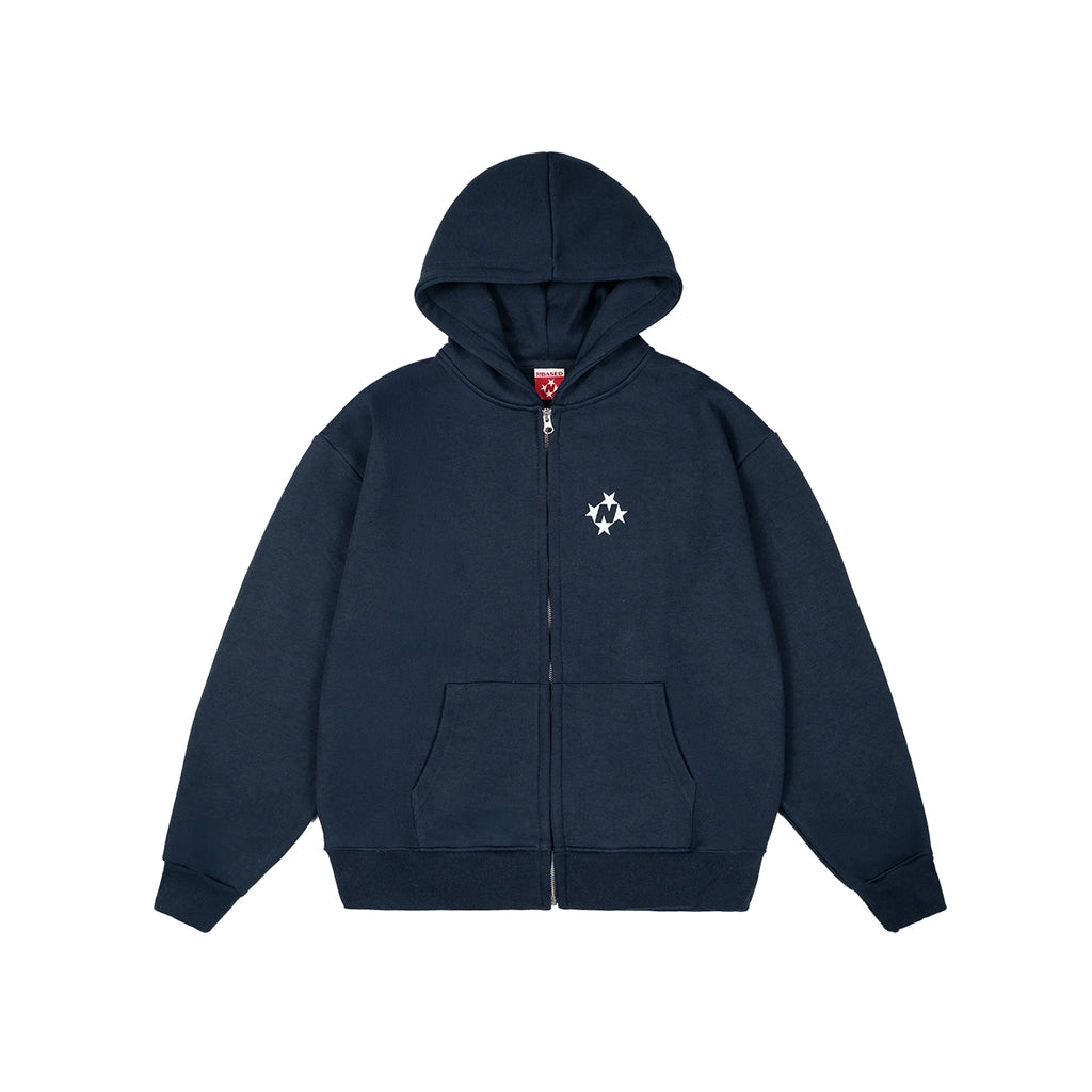 99BASED Logo Zip Hoodie Navy