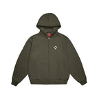 99BASED Logo Zip Hoodie Olive