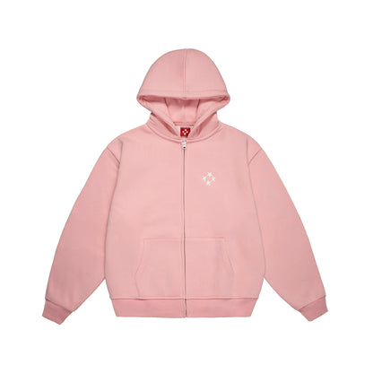 99BASED Logo Zip Hoodie Pink