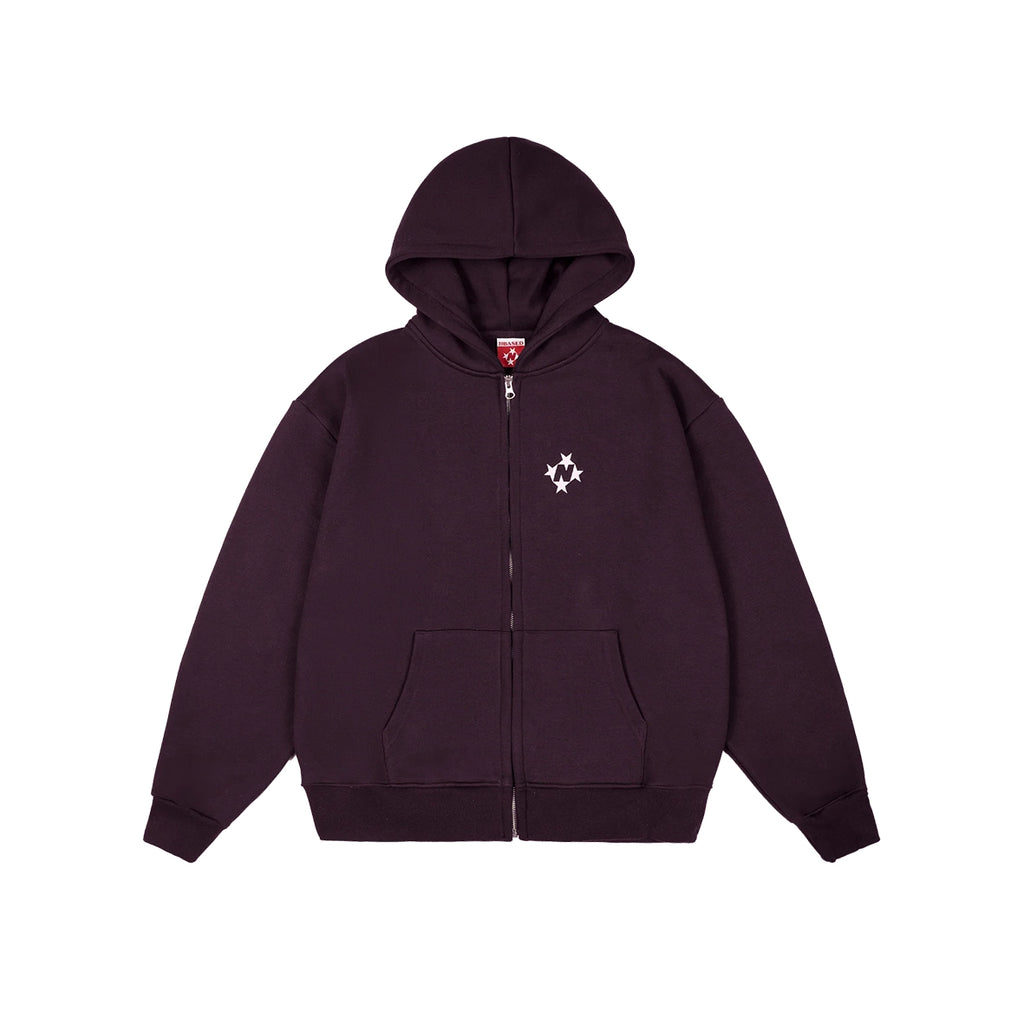99BASED Logo Zip Hoodie Plum