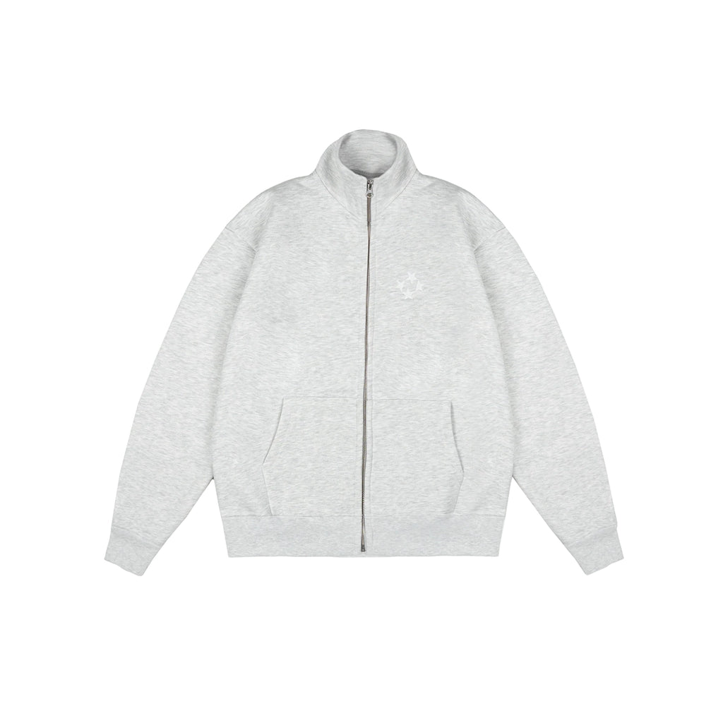 99BASED Logo Zip Jacket Grey Melange