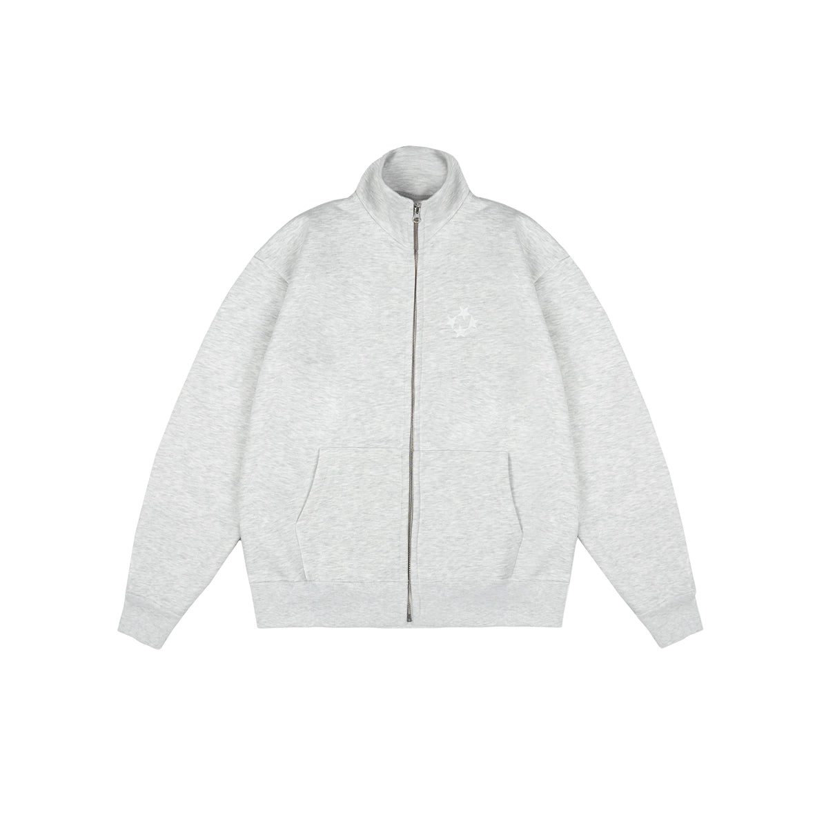 99BASED Logo Zip Jacket Grey Melange