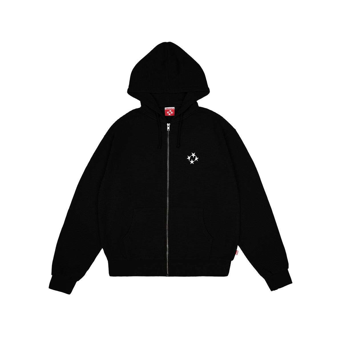 99BASED Logo Zip Waffle Black