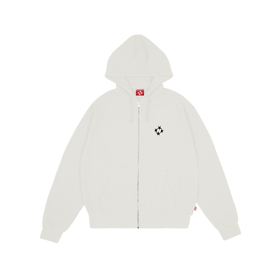 99BASED Logo Zip Waffle Creme