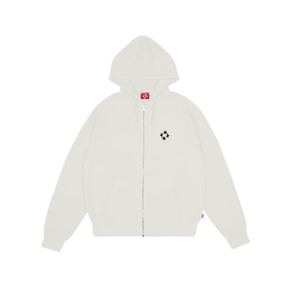 99BASED Logo Zip Waffle Creme