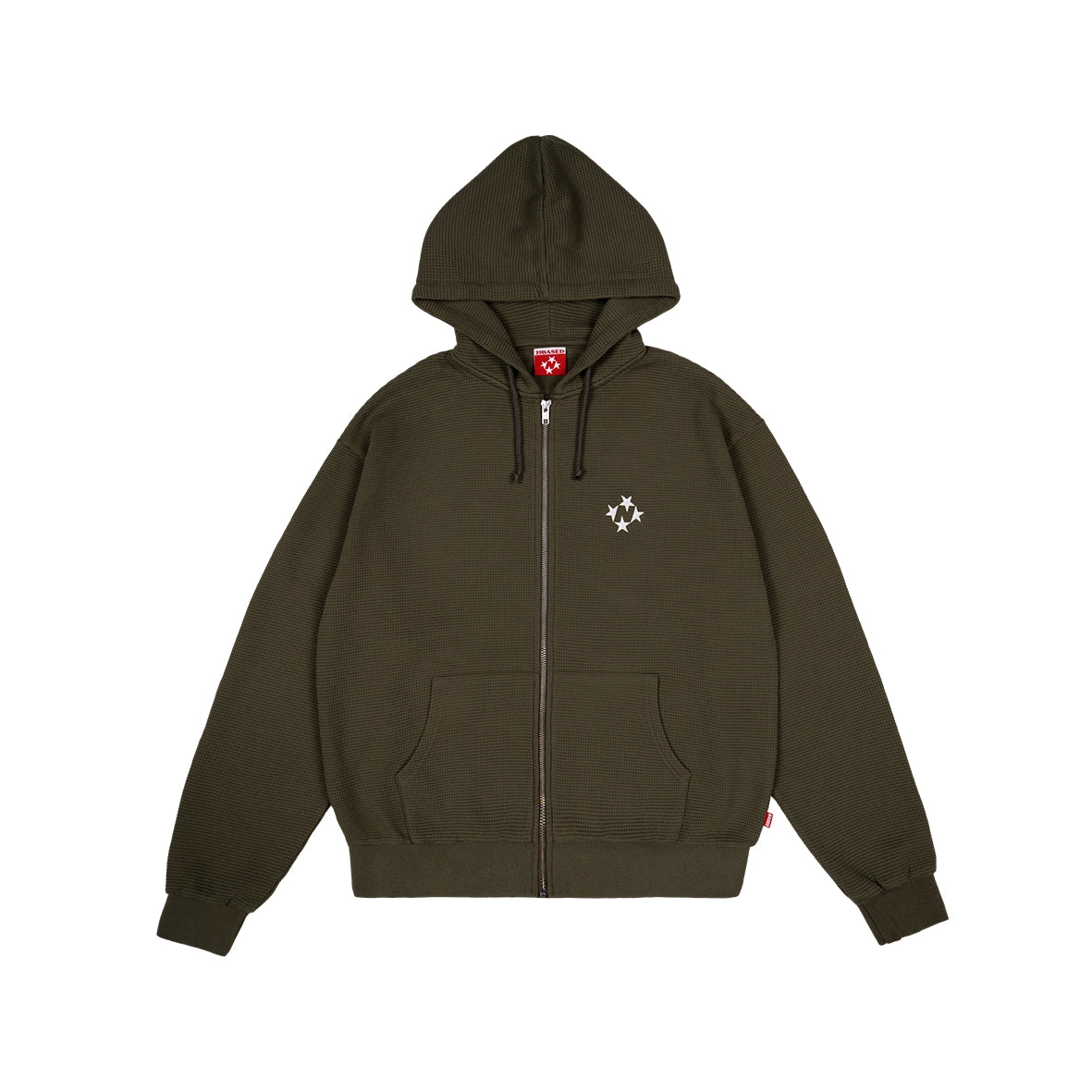 99BASED Logo Zip Waffle Olive