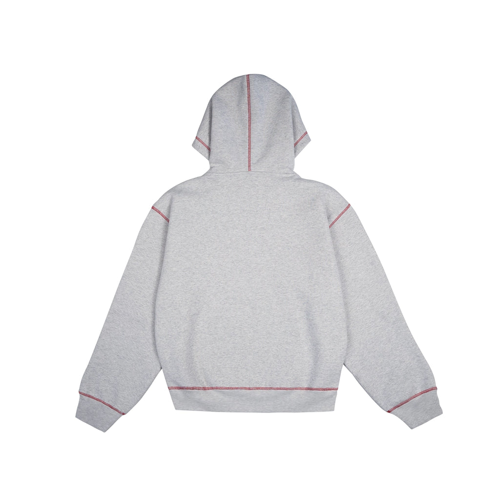 99BASED NB Logo Outlined Hoodie Grey Melange