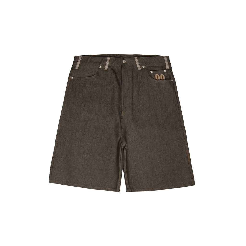 99BASED One Family Selvedge Denim Shorts Raw Brown