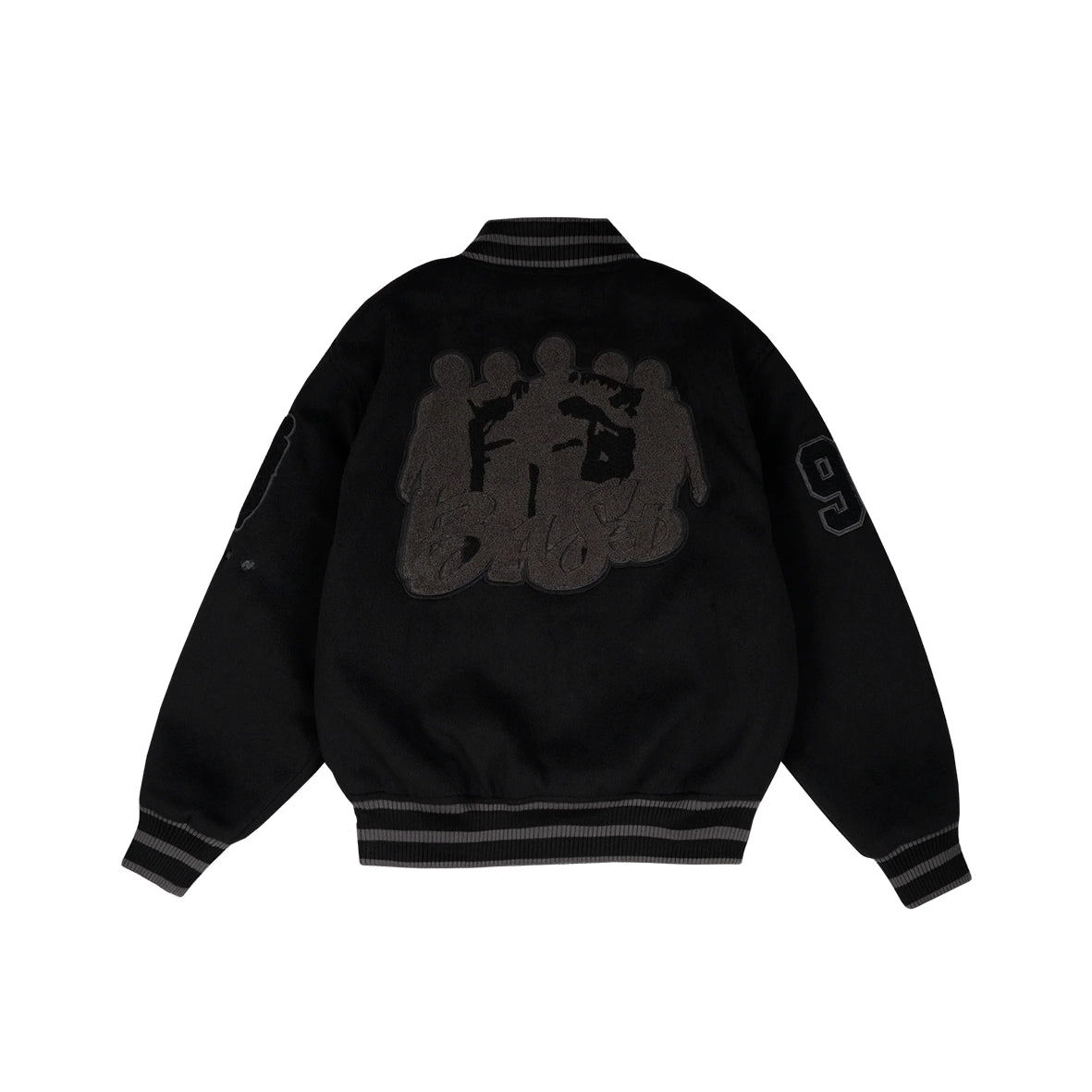 99BASED One Family Varsity Jacket Black