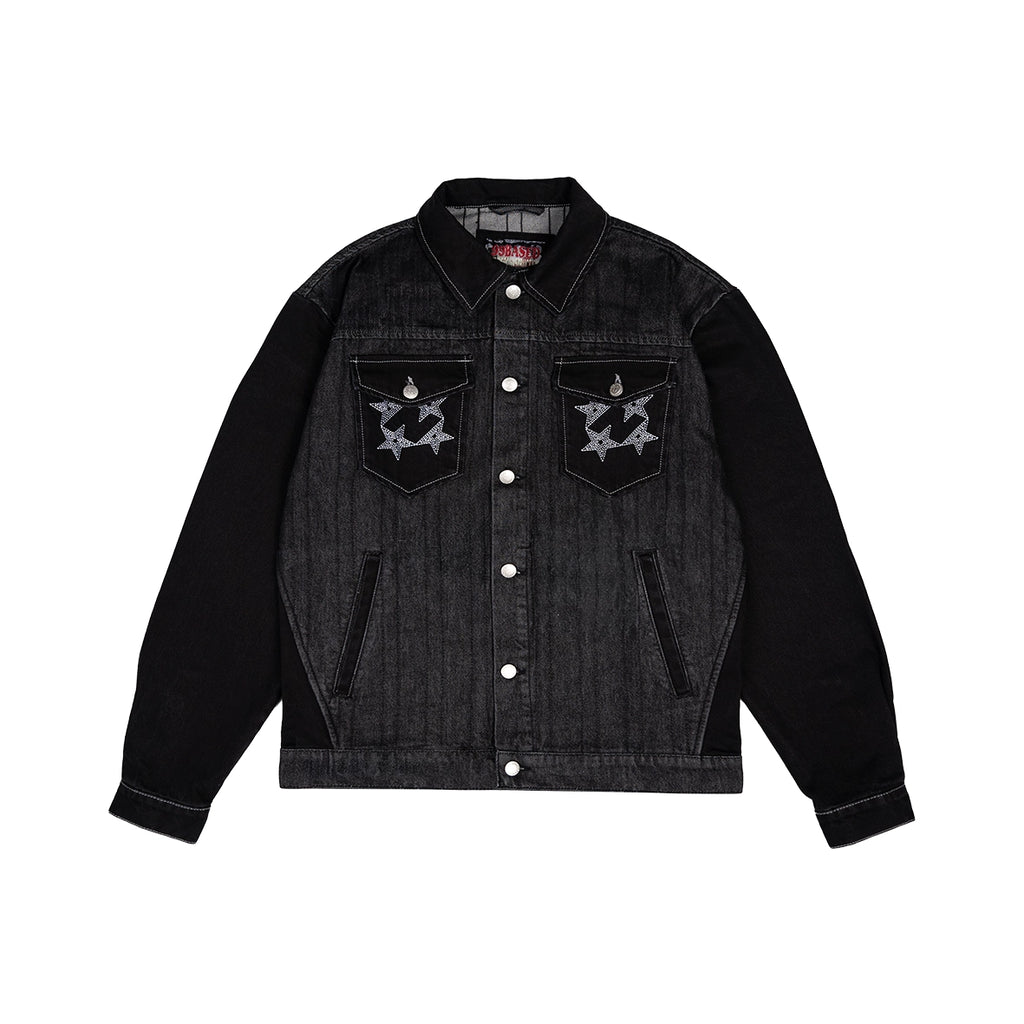 99BASED Outlined Denim Jacket Black