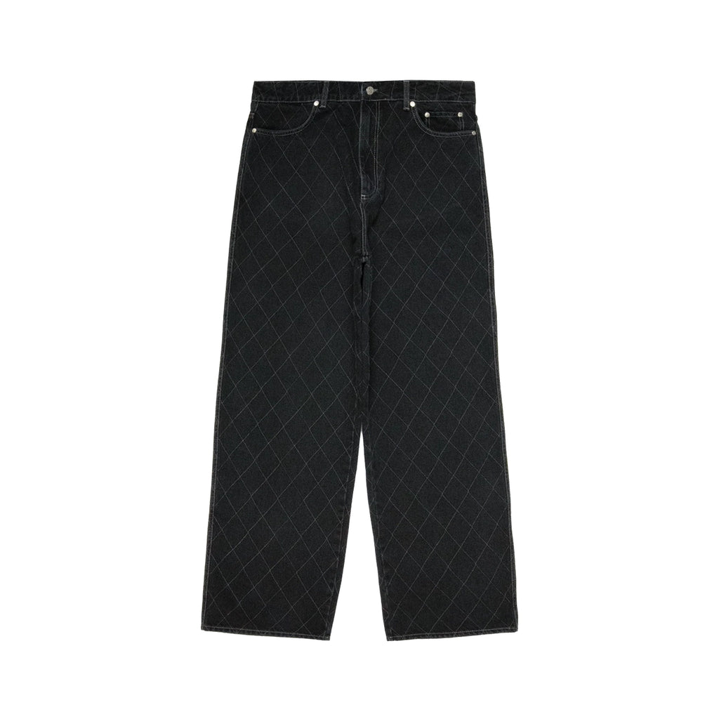 99BASED Outlined Diamond Jeans Washed Black