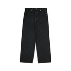 99BASED Outlined Diamond Jeans Washed Black