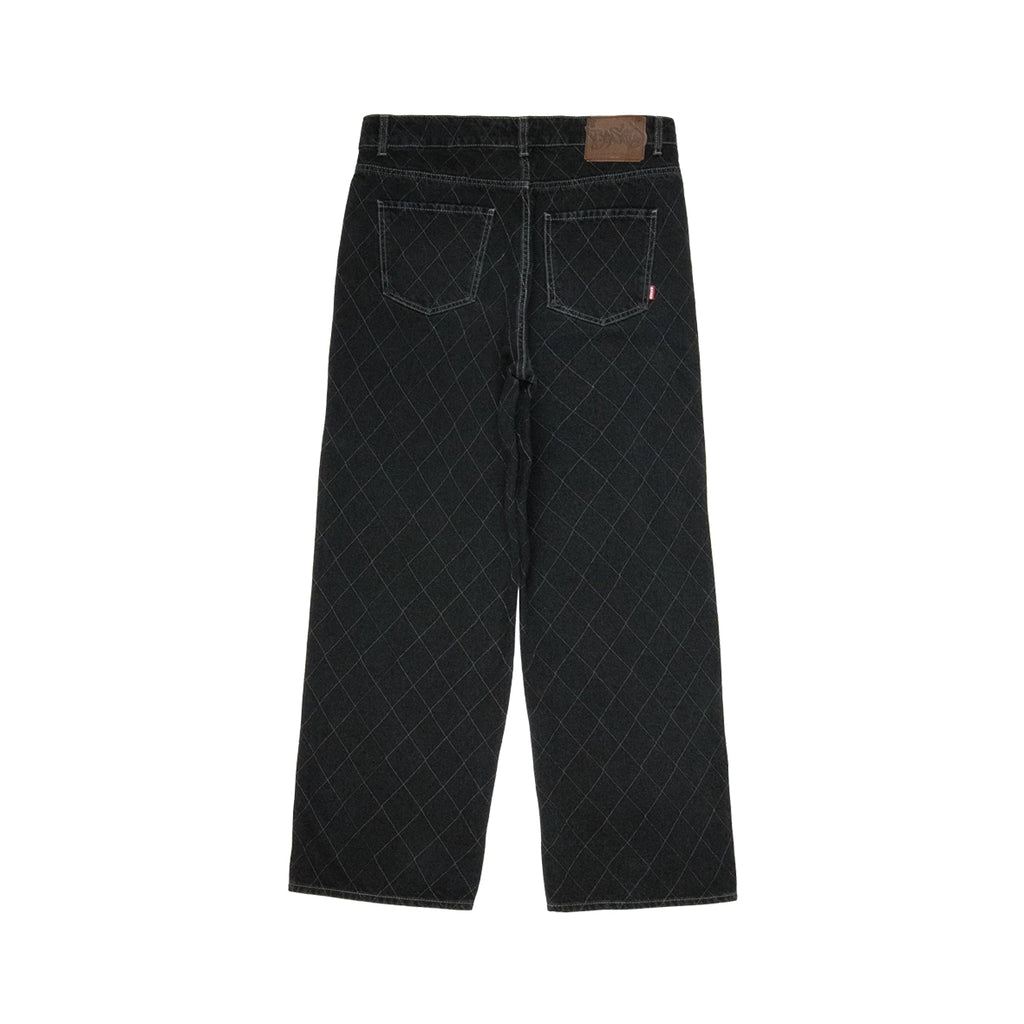 99BASED Outlined Diamond Jeans Washed Black