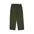 99BASED Outlined Diamond Jeans Washed Olive