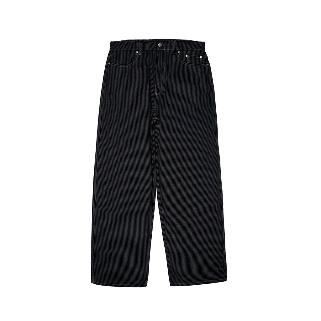 99BASED Pinstripe Jeans Black