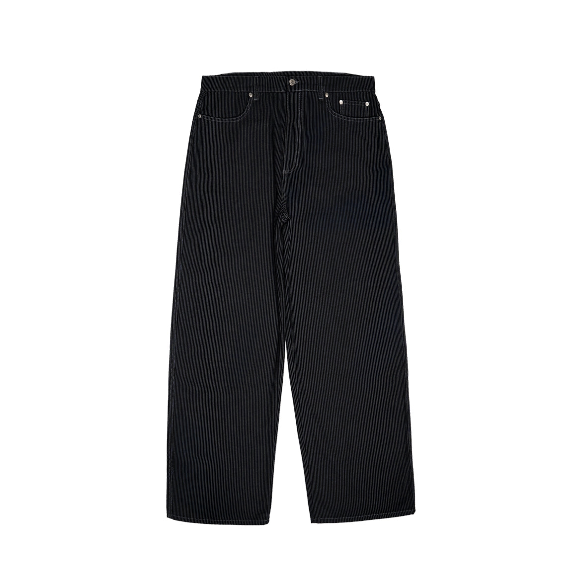 99BASED Pinstripe Jeans Black