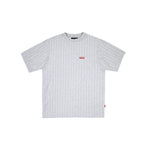 99BASED Pinstripe Slim T-Shirt Grey Melange
