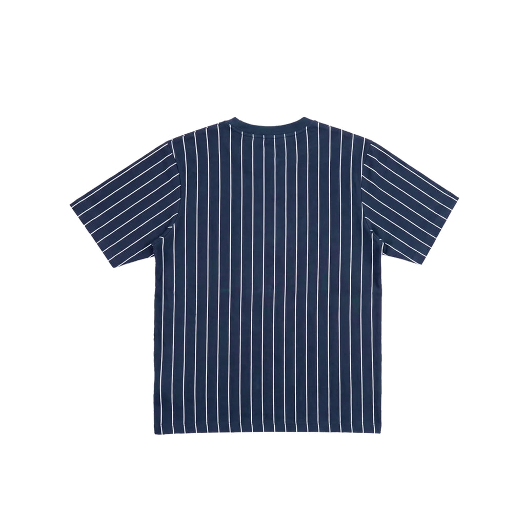 99BASED Pinstripe Slim T-Shirt Navy