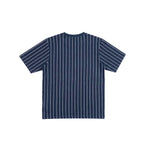 99BASED Pinstripe Slim T-Shirt Navy
