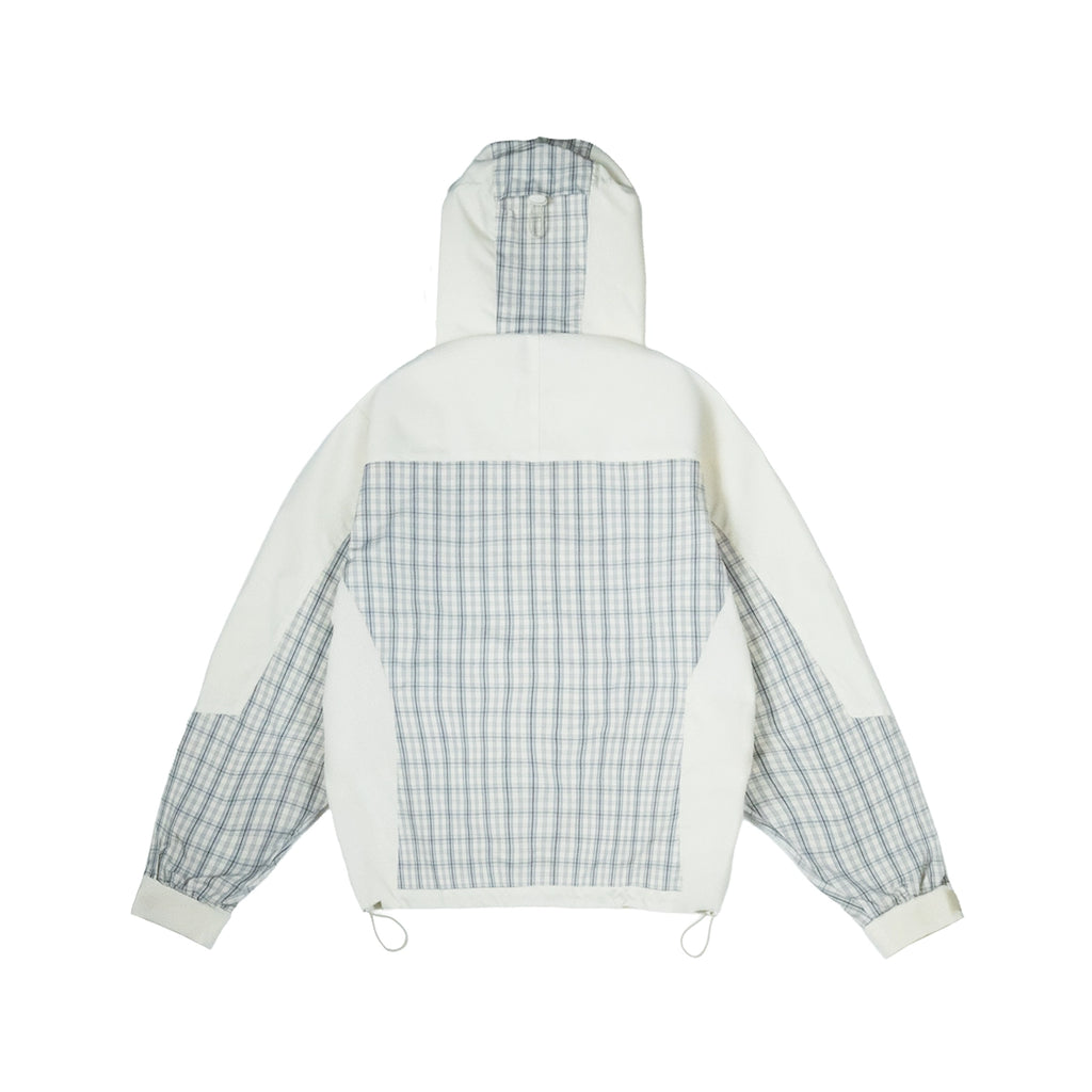 99BASED Plaid ColourBlock Shell Jacket Creme