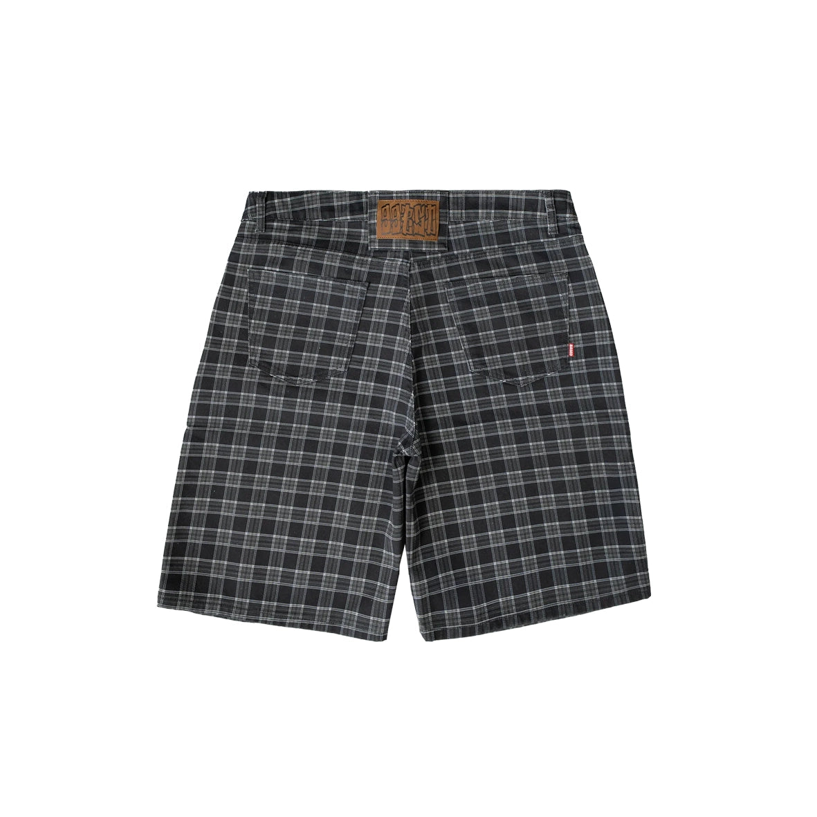 99BASED Plaid Denim Shorts Plaid Black