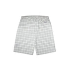 99BASED Plaid Denim Shorts Plaid White