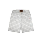 99BASED Plaid Denim Shorts Plaid White
