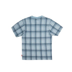 99BASED Plaid Slim Waffle Henley T-Shirt Babyblue