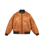 99BASED Reverse Bomber Jacket Brown Orange