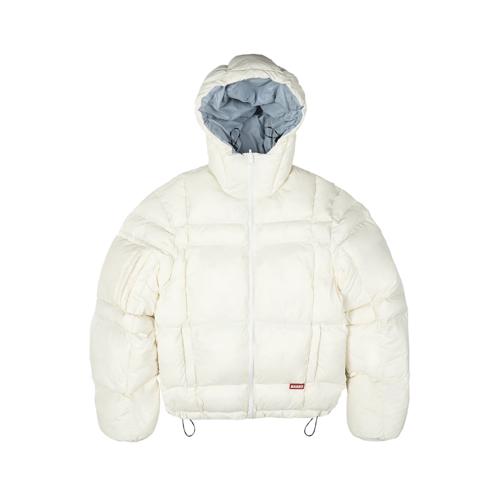 99BASED Reverse Puffer Jacket Creme Babyblue