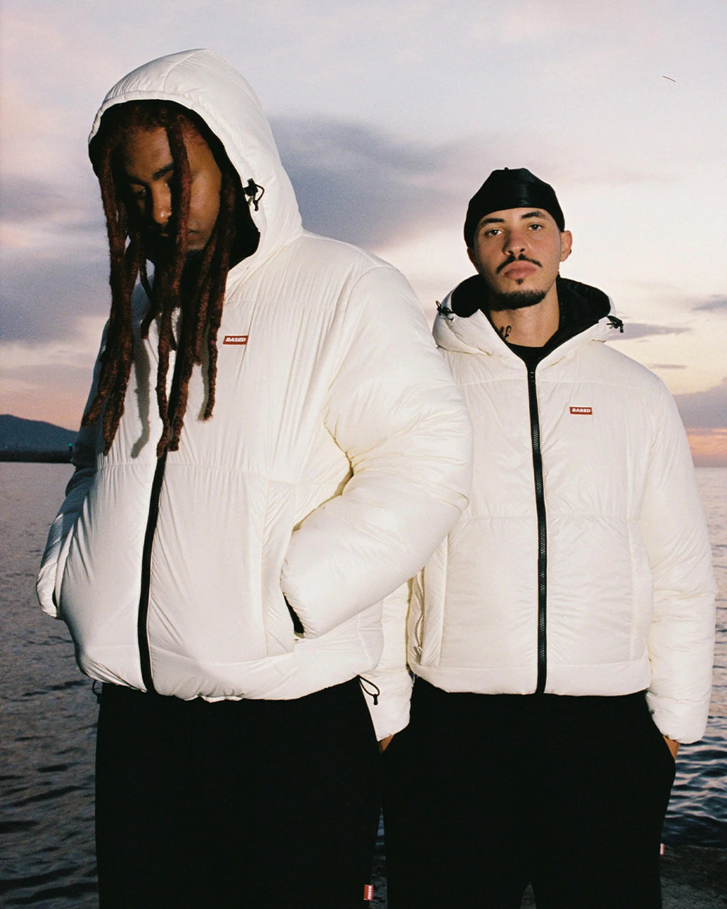 99BASED Reverse Puffer Jacket V2 Black Creme