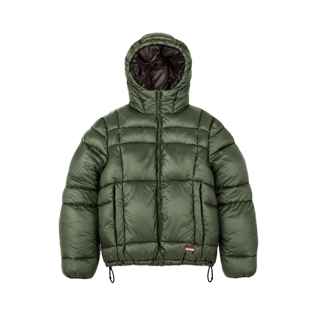 99BASED Reverse Puffer Jacket V2 Olive Brown