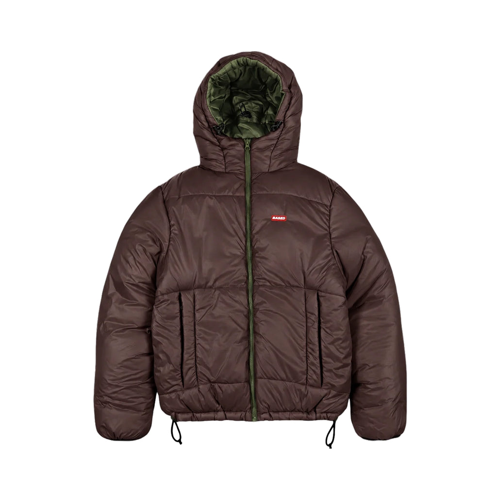 99BASED Reverse Puffer Jacket V2 Olive Brown