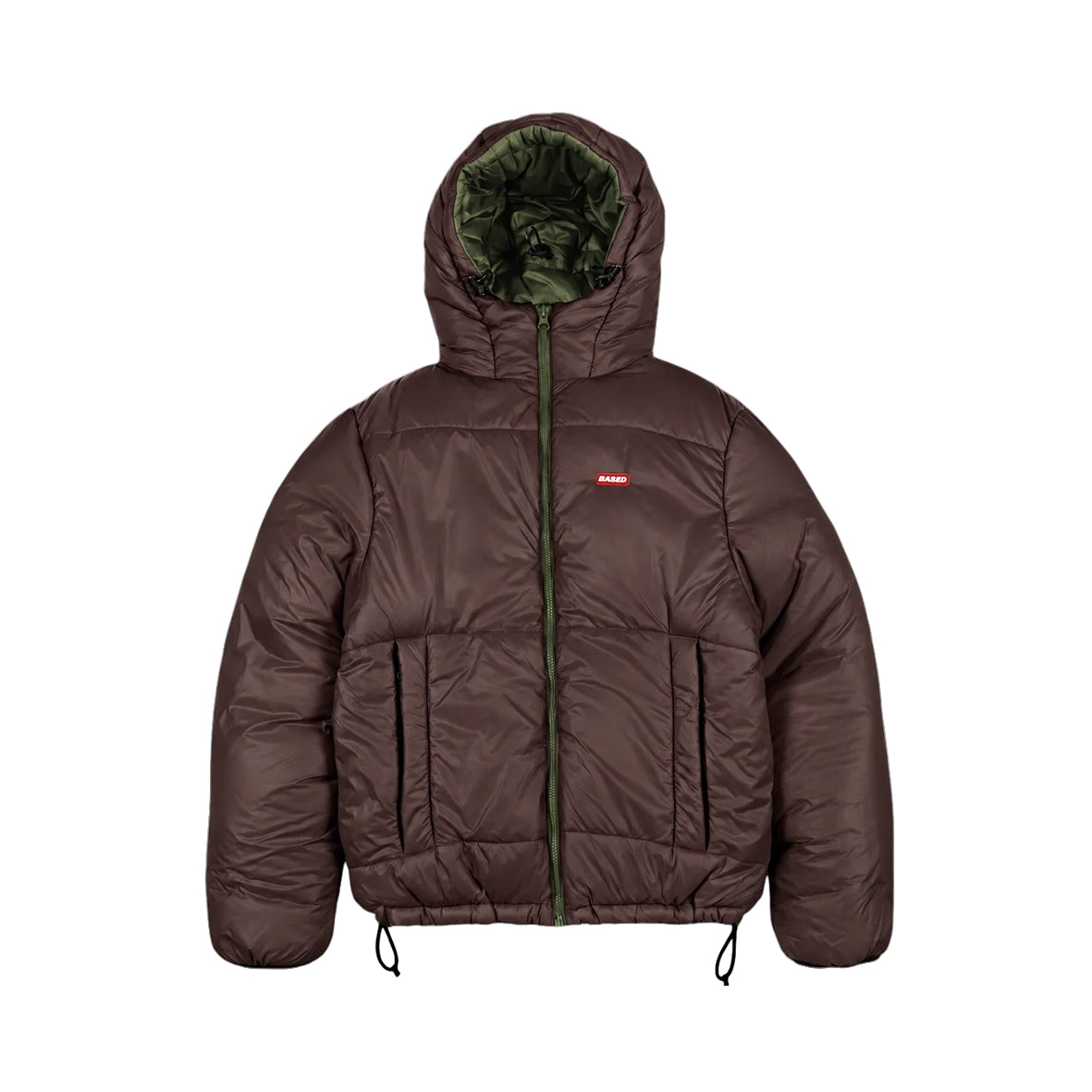 99BASED Reverse Puffer Jacket V2 Olive Brown