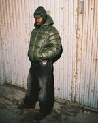 99BASED Reverse Puffer Jacket V2 Olive Brown