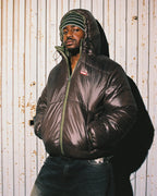 99BASED Reverse Puffer Jacket V2 Olive Brown